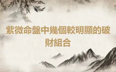 紫微命盤中幾個較明顯的破財組合