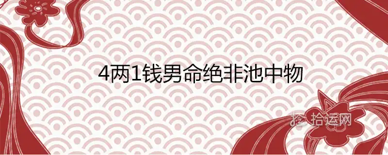 4兩1錢男命絕非池中物是真的嗎 一生總結詳解