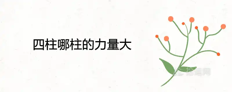 四柱哪柱的力量大 代表什麼命運